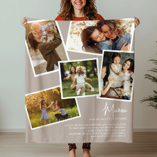Mama Definition Precious Memories Photo Collage Fleece Blanket
