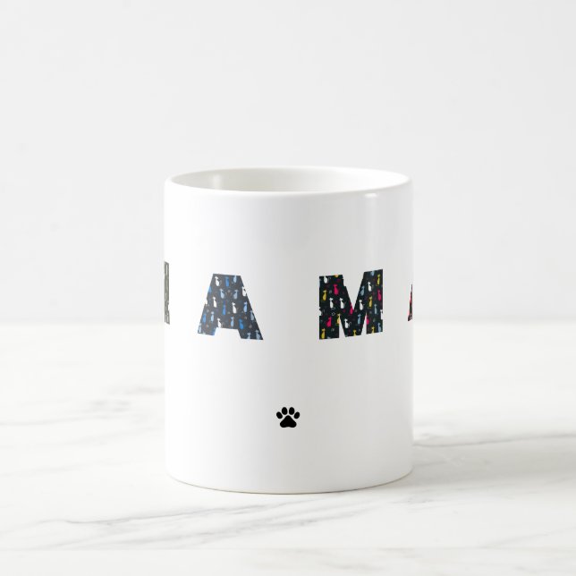 Mama Dog cat paw Coffee Mug (Center)