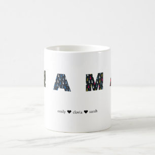 Mama Dog cat paw custom names Coffee Mug