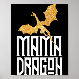 Mama Dragon Christmas Matching Family Tribe Mom Wi Poster