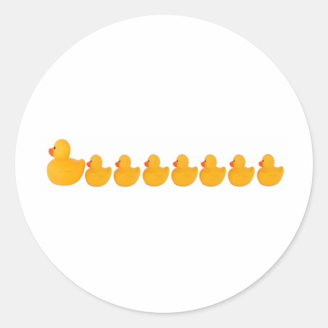 Mama Duck and duckies Classic Round Sticker (Front)