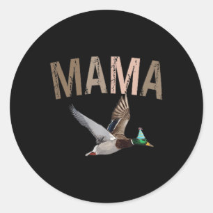 Mama Duck Hunting One Lucky Duck 1st Birthday Fami Classic Round Sticker