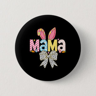 Mama Easter Coquette Bow Bunny Matching Family Eas 6 Cm Round Badge