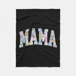 Mama Easter Retro Varsity Big Letters Colourful Cu Fleece Blanket