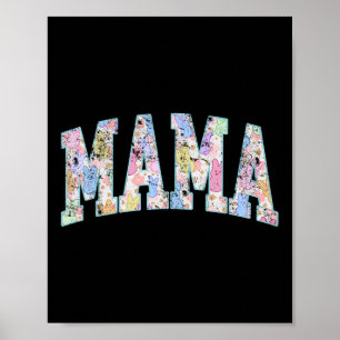 Mama Easter Retro Varsity Big Letters Colourful Cu Poster