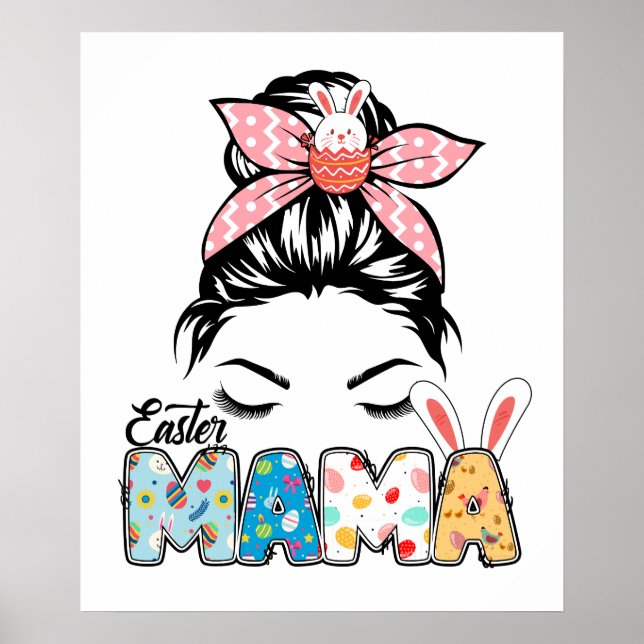 mama easter, retro, vintage poster (Front)