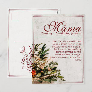 Mama - einfach unersetzlich - Bouquet Holiday Postcard