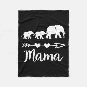 Mama elephant 2 babies kids mom of two cute mother fleece blanket