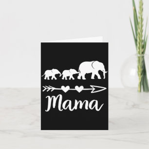 Mama elephant 2 babies kids mum of two cute mother card
