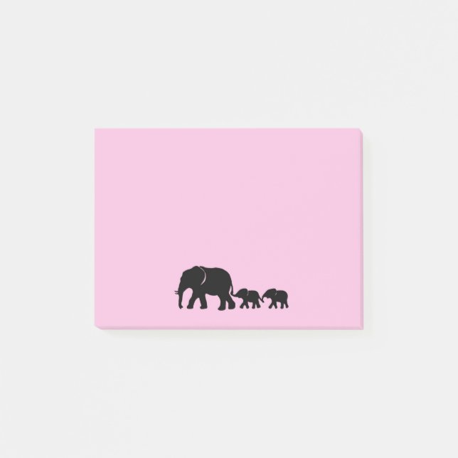 Mama Elephant with Babies Post it Notes (Front)