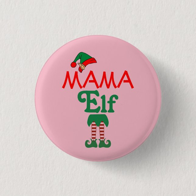Mama Elf 3 Cm Round Badge (Front)
