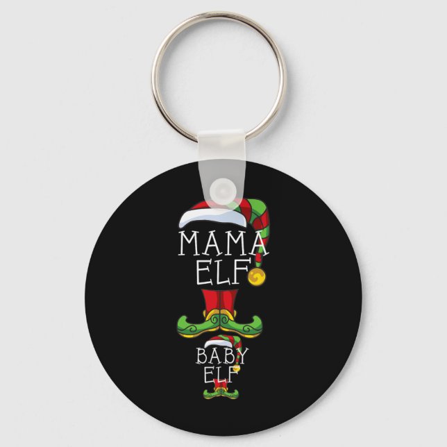 Mama Elf And Ba  Key Ring (Front)