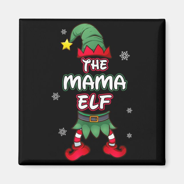 Mama Elf Christmas Pajamas Pjs Matching Family Gro Magnet (Front)
