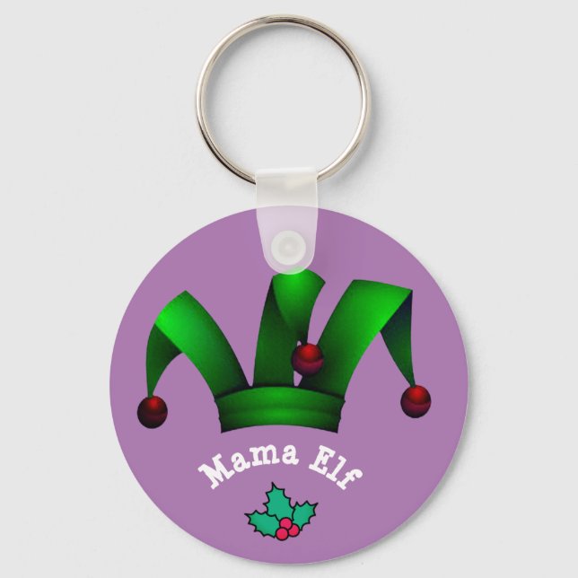 Mama Elf Keychain - Personalised Christmas Gift (Front)