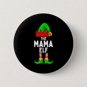 Mama Elf Matching Family Christmas Women 6 Cm Round Badge