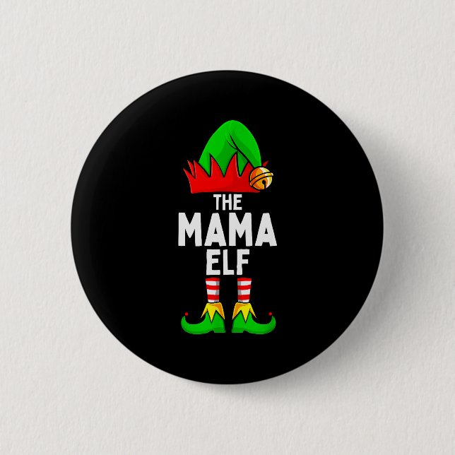 Mama Elf Matching Family Christmas Women  6 Cm Round Badge (Front)