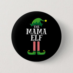 Mama Elf Matching Family Group Christmas Party Mum 6 Cm Round Badge
