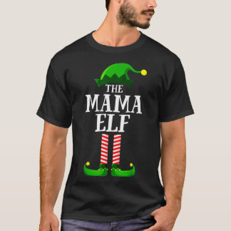 Mama Elf Matching Family Group Christmas Party Paj T-Shirt
