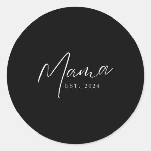 Mama est 2024 promoted to mommy mother's day mom classic round sticker