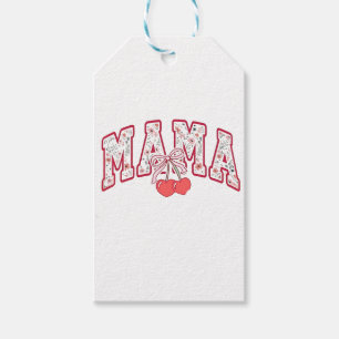 Mama est 2025 Mothers Day Coquette bow Gift Tags
