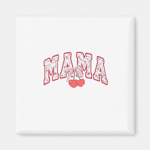 Mama est 2025 Mothers Day Coquette bow Magnet