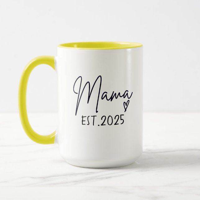 Mama Est 2025 , Personalised,Mum Mug, Custom Mug (Left)