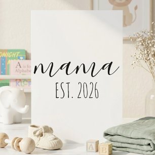 Mama Est. 2026 Mum To Be Minimalist Personalised  Card
