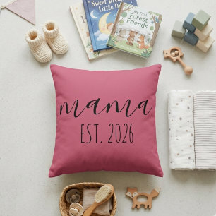 Mama Est. 2026 Mum To Be Minimalist Personalised  Cushion