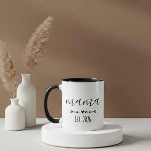 Mama Est. 2026 Mum To Be Minimalist Personalised  Mug