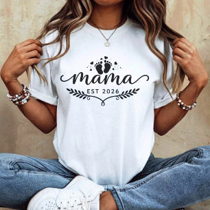 Mama Est 2026 New Mum Pregnancy Reveal T-Shirt