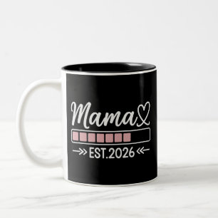 Mama est. 2026 Pregnancy Announcement Mum  Two-Tone Coffee Mug