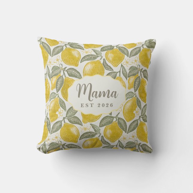 Mama Est Amalfi Coast Lemons Throw Pillow (Front)