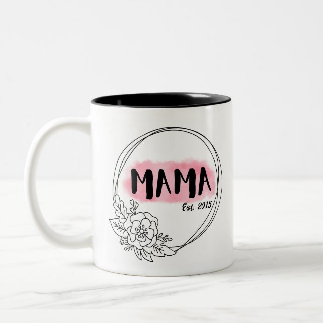 MAMA est.  Two-Tone Coffee Mug (Left)