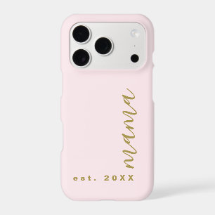 Mama Est. Year Pastel Pink Gold Minimal Keepsake