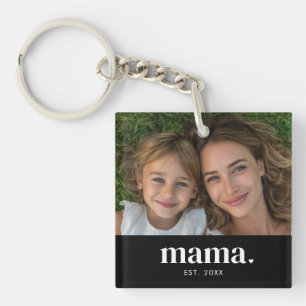 Mama Established Modern Bold Photo Key Ring