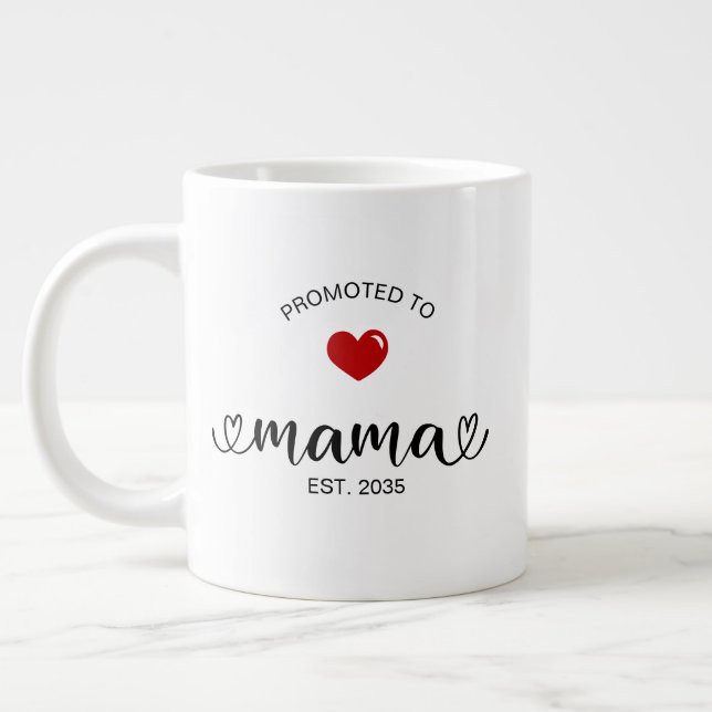 Mama Established New Mom Gift Large Coffee Mug (Left)