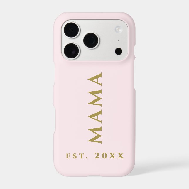 Mama Established Pastel Pink Gold Minimal Keepsake (Back)