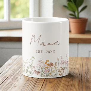 Mama Established Wildflower Boho Baby Shower Coffee Mug