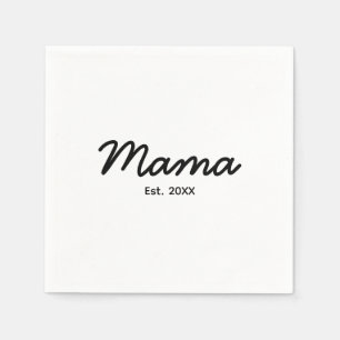 Mama Established Year Mum Personalised Date Napkin