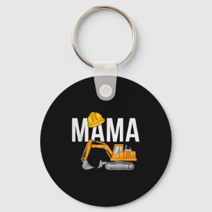 Mama excavator construction family matching mother key ring