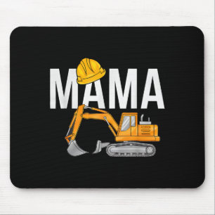 Mama excavator construction family matching mother mouse pad
