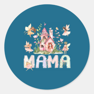 Mama Fairy Magical Floral Birthday Classic Round Sticker