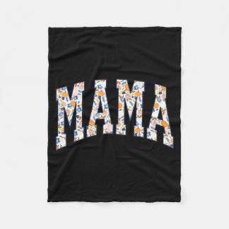 Mama Fall Yall Pumpkin Season Autumn Leaves Thanks Fleece Blanket