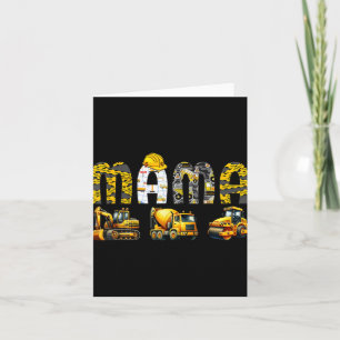 Mama Family Matching Birthday Construction Boy Bir Card