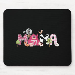 Mama Farm Animal Birthday 1st Family Matching Part Mouse Pad