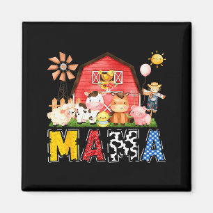 Mama Farm Cow Birthday Boy Matching Family Party Magnet