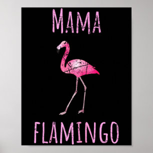 Mama flamingo summer bird tropical animal poster