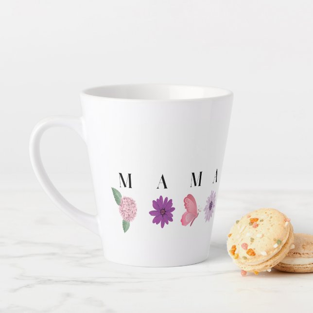 MAMA Floral Butterfly – Mother's Day Gift Latte Mug (In Situ)