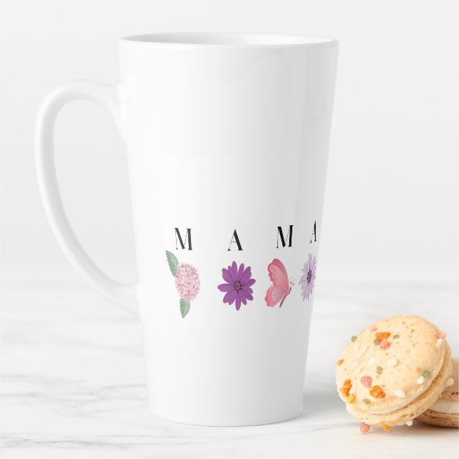 MAMA Floral Butterfly – Mother's Day Gift Latte Mug (In Situ)