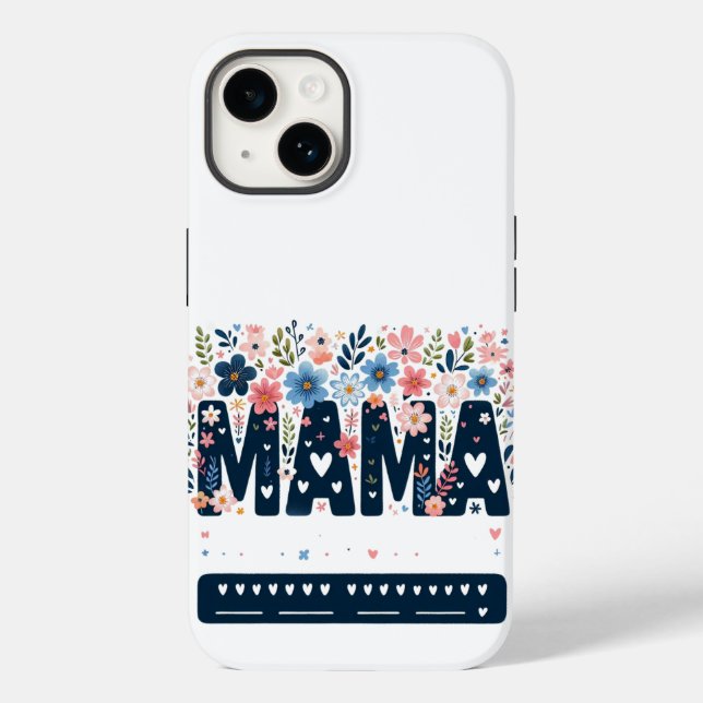 Mama Floral Heart – Boho Chic Mom Design Case-Mate iPhone Case (Back)